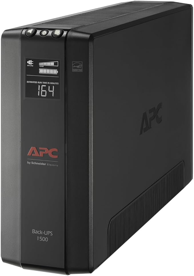 APC UPS Back-UPS Pro 1500VA UPS, 900W Battery Backup & Surge Protector, AVR, 10 Outlets (NEMA 5-15R), LCD, BX1500M Uninterruptible Power Supply for Computers, Wi-Fi Routers, Home Office Electronics
