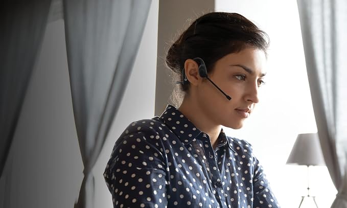 Conduction Labs - Chat - Open Air Bluetooth Headphones - Air Conduction Directional Audio - Noise Canceling Mic - Lightweight & Water Resistant - Compatible w/All Video Conferencing Platforms