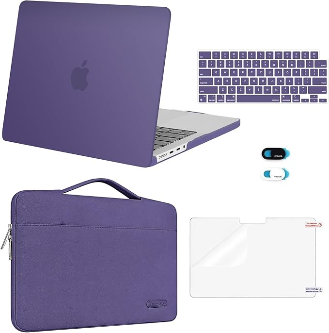 MOSISO Compatible with MacBook Pro 14 inch Case M5 2026 M4 M3 M2 M1 2025-2021 A3427 A3426 A3434 A3112 A3185 A3401 A2918 A2992 A2779 A2442,Case&Bag&Keyboard Skin&Webcam Cover&ScreenFilm,Imperial Purple