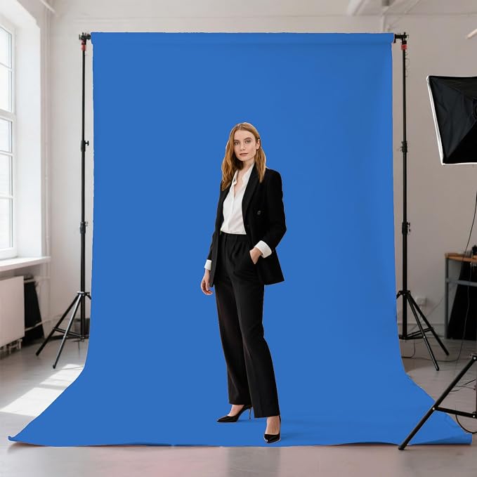 10x10FT Royal Blue Screen Backdrop for Photography, Solid Blue Photo Background for Party Portrait Photoshoots Booth Video Studio