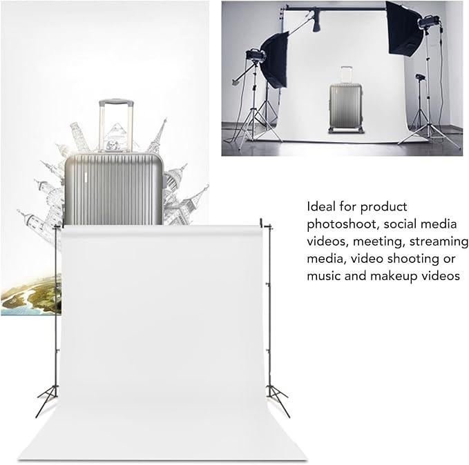 Chromakey Green Screen Backdrop, Photography Backdrop High Density Polyester Soft Light Wrinkle Background for Photo Studio Streaming Video Party Home Use (150 * 300CM)