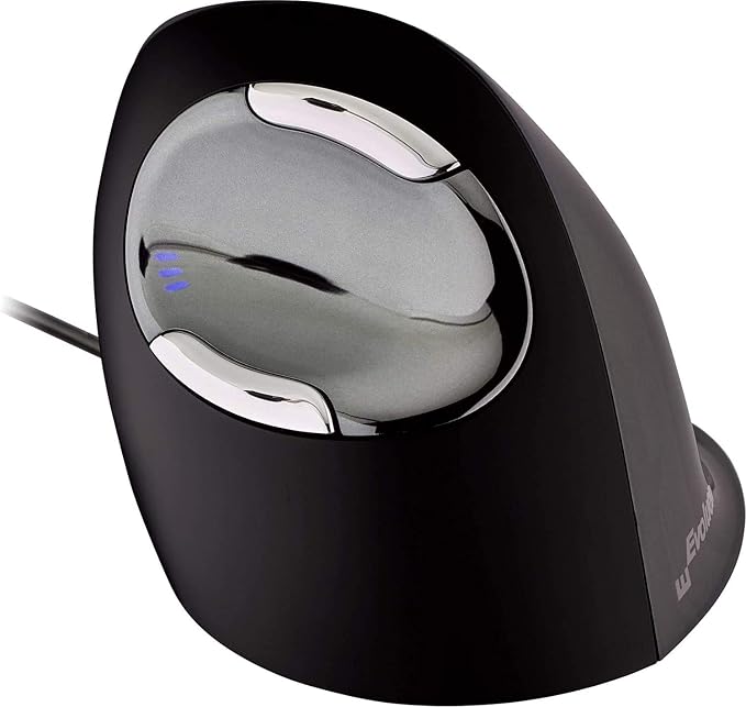 Evoluent Vertical Mouse D Medium (VMDM) - Ergonomic Wired Mouse for Laptop and PC with Jestik Microfiber Cloth