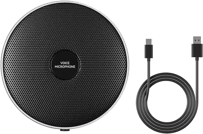 USB Conference Microphone, Desktop & Laptop PC Computer Mic with Mute Button & LED, Noise Reduction, Plug & Play for Online Meetings, Zoom, Recording, Classes, Compatible with Windows/Mac