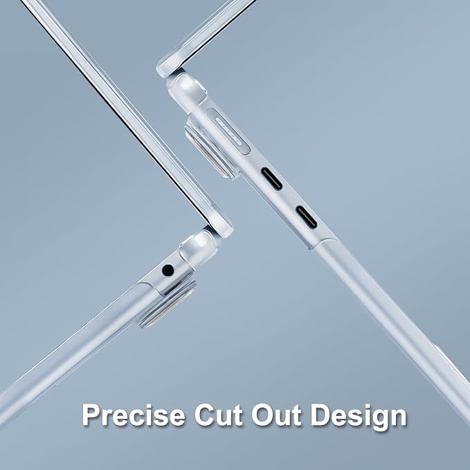 MOSISO Compatible with MacBook Air 13 inch Case M5 2026 M4 2025 M3 M2 2024-2022 A3449 A3240 A3113 A2681, Hard Shell&Keyboard Cover&Screen Film&Type C for MacBook Air 13.6 inch Case, Crystal Sky Blue