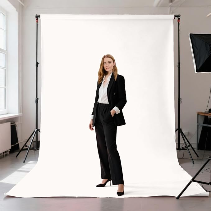 Ivory Photo Backdrop for Photoshoot 5x7ft, Zoom Meeting Photography Backdrop Studio Shooting Props