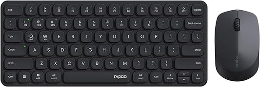Rapoo 9010M Multi-Device Keyboard and Mouse Combo, 2.4GHz/Bluetooth 5.0/4.0 Wireless Keyboard & Mouse Set for Windows/Mac/Linux/Chrome, Support 4 Devices, Low-Profile Silent Click, Battery Powered