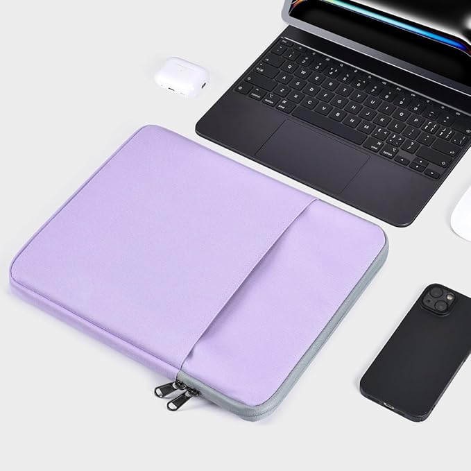 11 Inch iPad Pro Sleeve for iPad Pro M5 M4 & Air M4 M3 M2, iPad A16, Galaxy Tab A9+/ A9+ Plus, Air 5/4/3 Case Bag, Purple