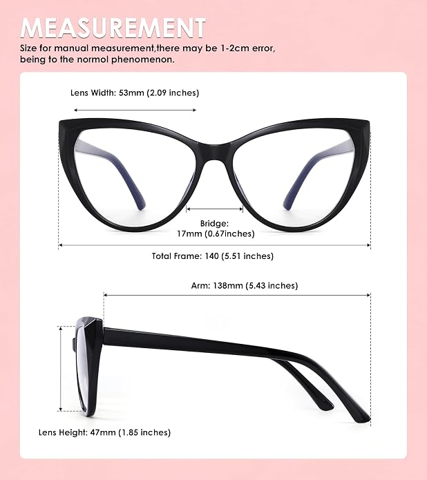TEAPLMTT 2 Pack Cat Eye Blue Light Blocking Glasses for Women Trendy TR90 Frame Anti Blue Ray Eyesatrain Computer Eyeglasses