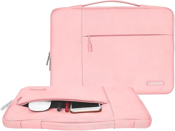 MOSISO Laptop Case 16 inch, 15-15.6 inch Laptop Sleeve with Handle Compatible with MacBook Pro 16 M5 M4 M3 M2 M1, HP Acer Dell Lenovo ASUS, Polyester Multifunctional Computer Bag, Chalk Pink