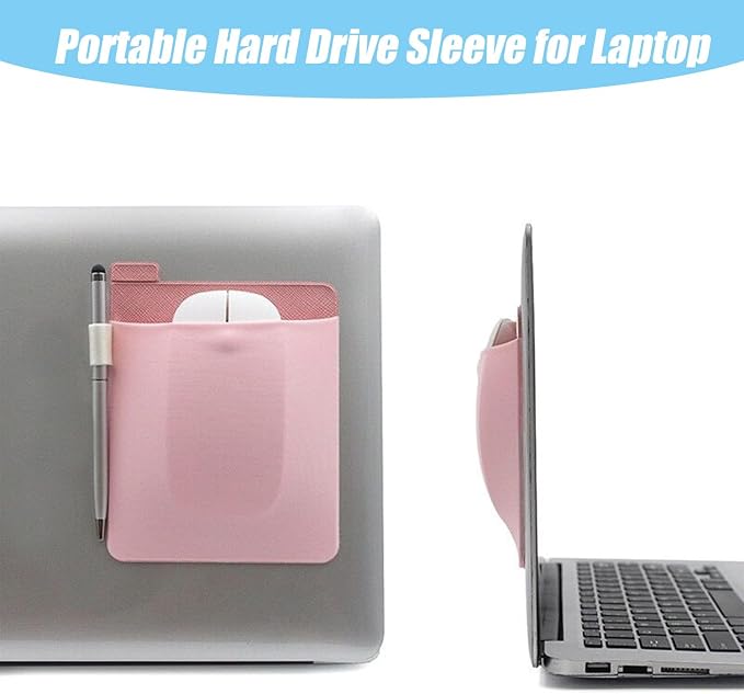 RIVEENY Portable Hard Drive Sleeve for Laptop,SSD Solid State Drive,Stick on External Hard Drive Carrying Case, Pocket Pouch