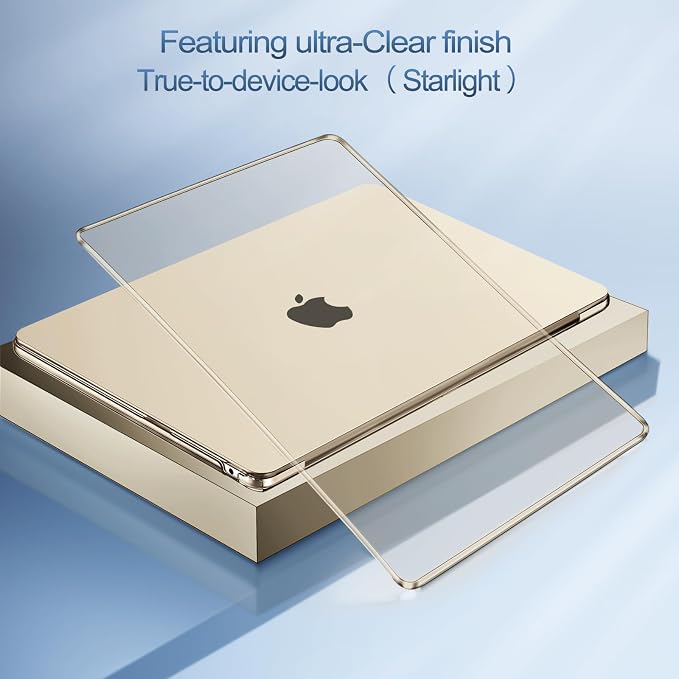MOSISO Compatible with MacBook Air 13 inch Case M5 2026 M4 2025 M3 M2 2024-2022 A3449 A3240 A3113 A2681, Hard Shell&Keyboard Cover&Screen Film&Type C for MacBook Air 13.6 inch Case, Crystal Starlight