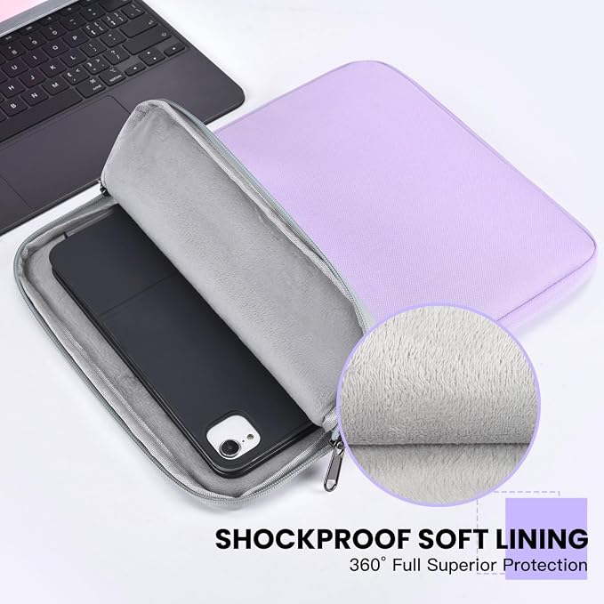 11 Inch iPad Pro Sleeve for iPad Pro M5 M4 & Air M4 M3 M2, iPad A16, Galaxy Tab A9+/ A9+ Plus, Air 5/4/3 Case Bag, Purple