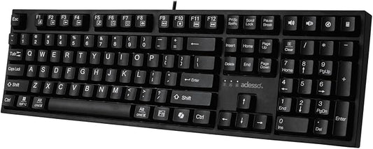 Adesso AKB-670UB Mechanical Keyboard with Copilot AI Hotkey - Blue Switch, Multi-OS Compatible | Enhanced Productivity with Tactile Feel and Multimedia Keys