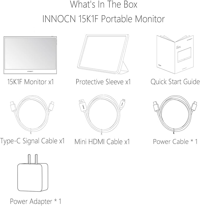 INNOCN 15.6" OLED Portable Monitor Full HD 1080P 100% DCI-P3 1MS 100000:1 USB Computer Mini HDMI Travel Monitor Photo Video Editing Second Ultra Slim for Laptop, Gaming Console