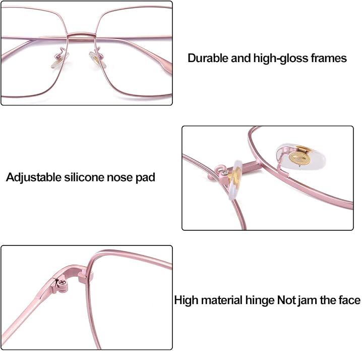 Dollger Blue Light Blocking Glasses women Anti Glare UV Filter Computer Gaming Glasses Retro matal square Eyeglasses Frame