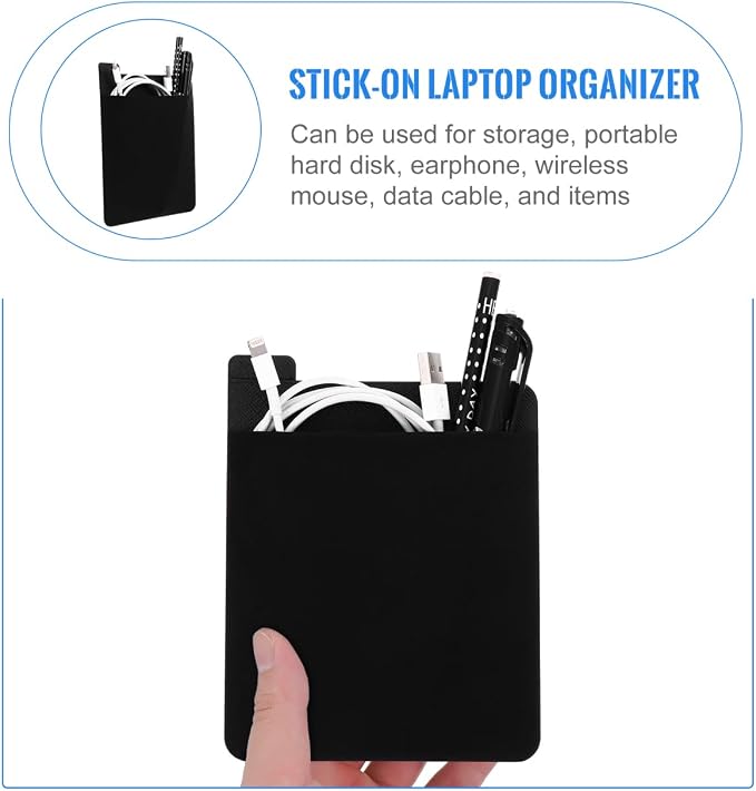 1Pcs Elastic Laptop Portable Organizer for Tablets Laptops Storage Bag for Mouse and External Hard Data Cables Black