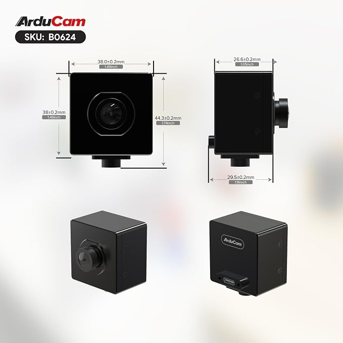 Arducam USB 3.0 Camera, 3MP ISX031 120 dB HDR USB Camera Module, 127°(D) Wide Angle UVC Webcam, Built-in ISP, LED Flicker Mitigation