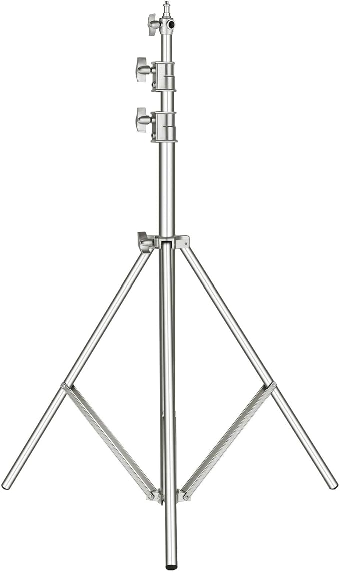 NEEWER 118"/3m Stainless Steel Light Stand, Spring Cushioned Heavy Duty Photography Tripod with 1/4" to 3/8" Universal Screw Adapter for Strobe, LED Video Light, Ringlight, Monolight, Softbox