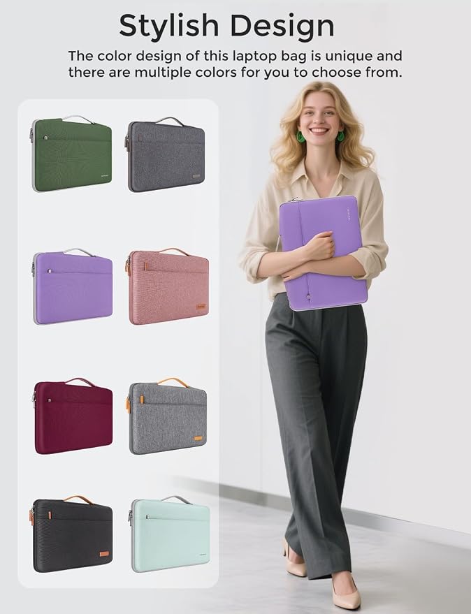 DOMISO 14 inch Laptop Case Sleeve Protective Cover Compatible with 15 inch MacBook Air M4 M3 M2,MacBook Pro,14-15 inch HP Dell ASUS Lenovo Chromebook,Waterproof Computer Cases Bag with Handle,Purple