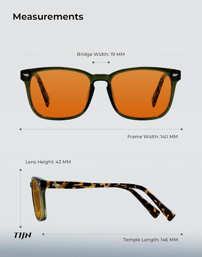 TIJN Premuim Blue Light Blocking Glasses for Women Men Square Frame Nerd Eyeglasses Anti Blue Ray Computer Screen Glasses