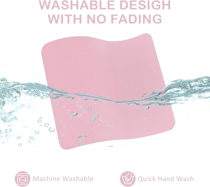 eulps Mouse Pad with Stitched Edge, Multiple Patterns Computer Mouse Pads with Non-Slip Rubber Base, Washable Cloth Mousepad, for Gaming, Laptop, PC (Pink)