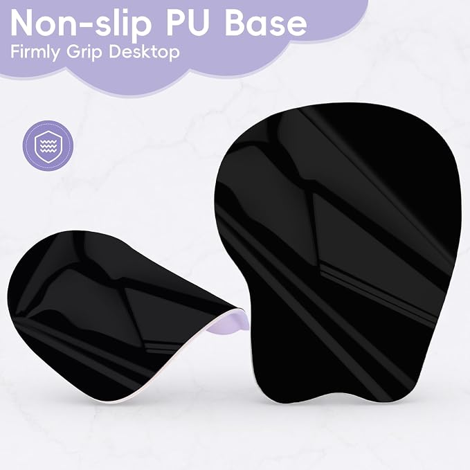 Mouse Pad with Wrist Rest Ergonomic Mouse Pad with Comfortable M-Shape Pain Relief Wrist Support Non-Slip PU Base Mousepad for Laptop, Office & Home (Plum)