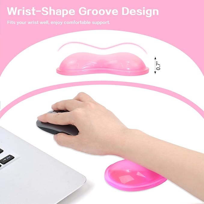 Gel Keyboard & Mouse Wrist Rest Set - Keyboard Wrist Rest Pad & Mouse Support for Office Gaming Pad Computer Laptop Ergonomic Comfortable Pain Relief- Pad Set (Mouse Support Only)