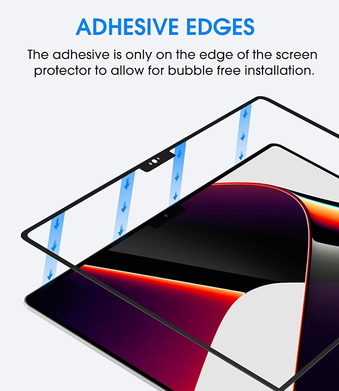 amFilm MacBook Pro 16.2 inch M4 Pro/M4 MAX/M3 Pro/M3 Max/M2 Pro/M2 Max/M1 Pro/M1 Max Chip Tempered Glass Screen Protector 2021-2024 Release, [9H Hardness][ Anti-Scratch][ Anti-fingerprint],1 Pack