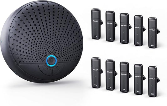 Conference Speaker and Microphone, 10 AI Mics 360° Voice Pick Up & Noise Reduction, USB Speakerphone for 10-15 People Conference Room, Compatible with Multi-Leading Platforms, Zoom, MS Team