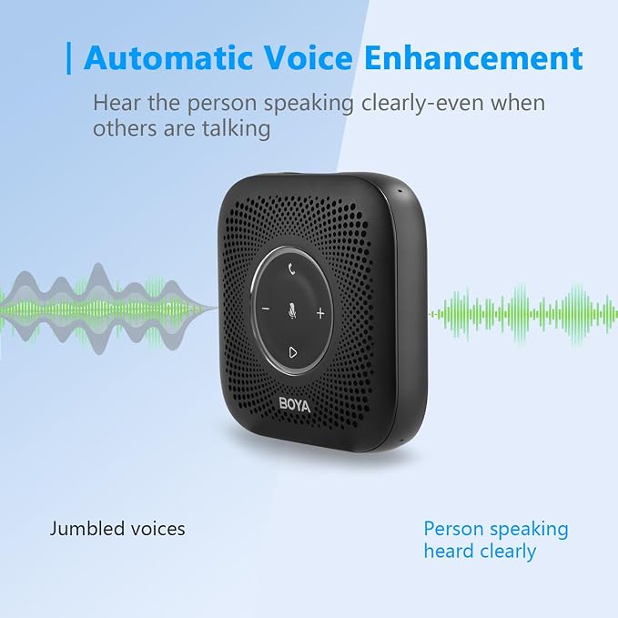 BOYA Blobby Pro Bluetooth Speakerphone, 360° Voice Pickup, Noise Reduction, 16H Call Time, USB Conference Microphone for Home Office Zoom Teams, Portable Speaker Daisy Chain for Large Meetings