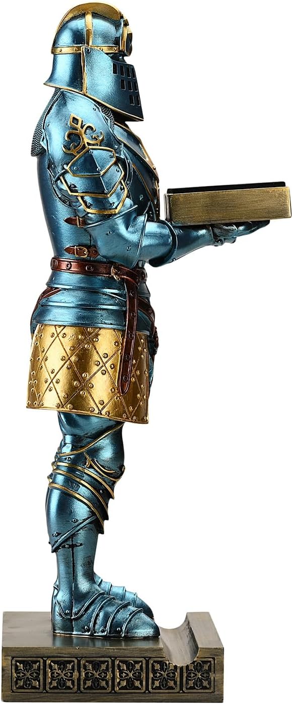 King's Guard Headphone Stand Watch Display Stand Jewelry Bracelet Necklace Holder Trays Towers Warrior Knight Mobile Phone Stand for Office & Home 12.20 Inch (Blue)