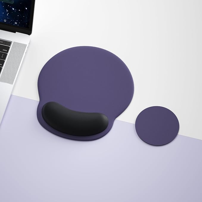 Ergonomic Mouse Pad with Wrist Rest,Mousepad with Wrist Support - Cute Gel Portable Mouse Pads for Desk Laptop,Computer,Office & Home Decor-(Grey)