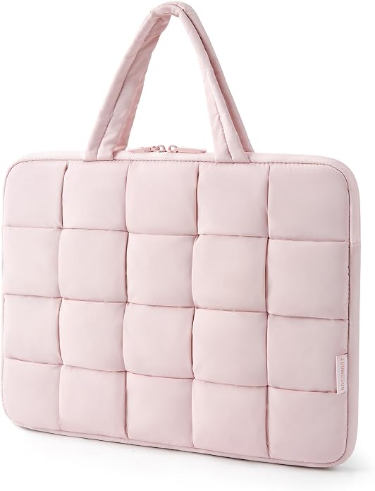 BAGSMART Laptop Case, Puffy Laptop Sleeve with Handle, Compatible with MacBook Air Pro, Laptop Bag for Women