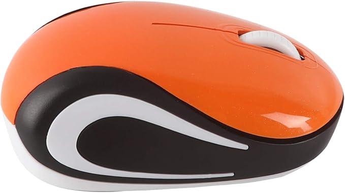 elec Space Mini Small Wireless Mouse for Travel Optical Portable Mini Cordless Mice with USB Receiver for PC Laptop Computer (Orange)