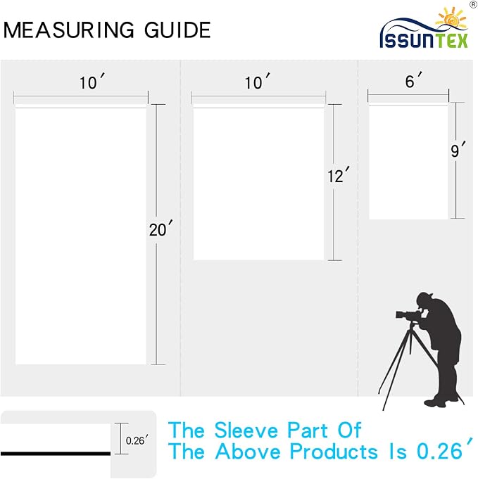 ISSUNTEX 10X24 ft Background Muslin Backdrop, Photo Studio, Collapsible High Density Screen for Video Photography and Television-White