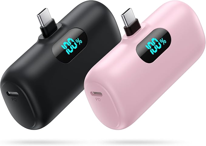 [2 Pack]Portable Charger Power Bank for iPhone 17/16/15,Mini USB C Portable Power Bank 5000mAh Fast Charging Battery Pack Travel Essentials for iPhone 15/16/17 Plus/17 Pro/17 Pro Max,Samsung Android