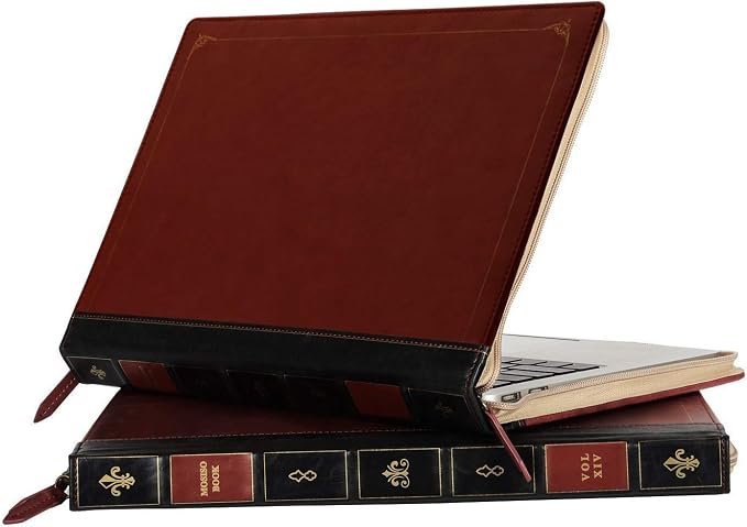 MOSISO Laptop Sleeve Case Compatible with MacBook Air 13 inch M4 A3240 M3 A3113 M2 A2681 M1 A2337 A2179 A1932 2025-2018/Pro 13 inch M2 M1 2025-2016, PU Leather Vintage Portfolio Cover, Wine Red