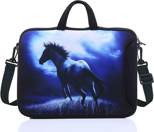 15.6-Inch Laptop Shoulder Sleeve Bag Case With Handle For 15 15.6" Acer Dell Hp (blue)