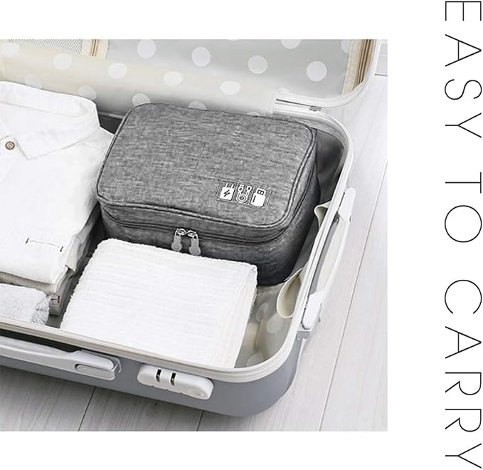 OrgaWise Electronics Organizer, Electronic Accessories Bag Travel Cable Organizer Three-Layer for iPad Mini, Kindle, Hard Drives, Cables, Chargers