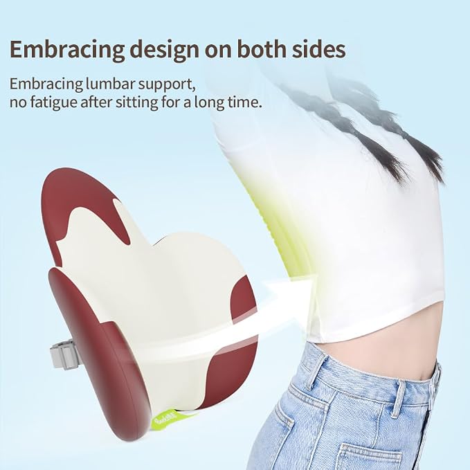 Lumbar Support Pillow for Office Chair, Gaming Chair, Car Driver Seat Back Cushion, Bed & Couch, Gifts for Friends and Parents,Ergonomic Back Support Pillow with Comfortable Memory Foam(Red/White)