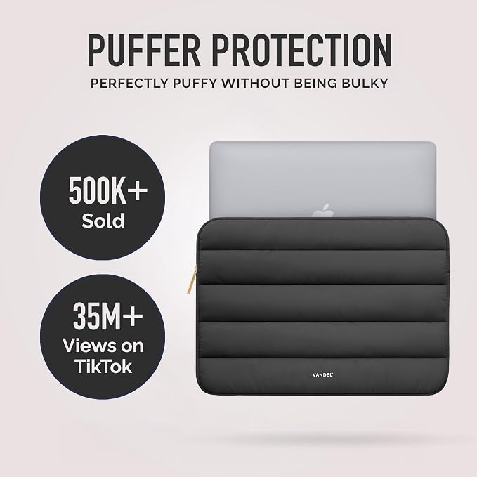 Vandel The Original Puffy Laptop Sleeve Case, 13-14 inch Laptop Sleeve Bag Case 13.3 Inch, Compatible with MacBook Air 13, Pro 14/13 iPad Pro 12.9, HP Dell ASUS, Computer Bag Cover