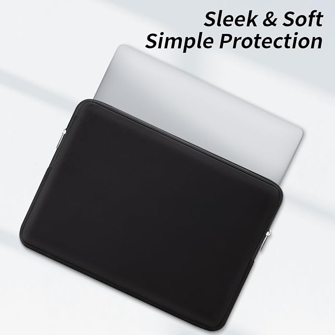 RAINYEAR 16 Inch Laptop Sleeve Protective Soft Case Bag with Accessories Pouch, Specially Compatible with 16" MacBook Pro M1 M2 M3 M4 M5 Pro/Max A3403 A3186 A3428 A3429 (Black)