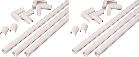 Wiremold Cable Management Kit, Cordmate, Cord Organizer and Hider, Cord Cover, Concealer, and Protector for Wall, White, Single Cord, C110 (Pack of 2)