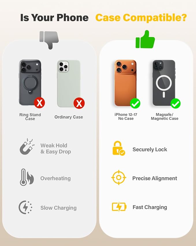 25W Wireless Charger for MagSafe, Qi2.2 Magnetic Fast Charging Pad for iPhone 17/16/15/14/13/12 Series & AirPods, Strong Magnet, Portable Wireless Charger for Travel Home Office (Elegant Black, 2Pack)
