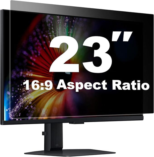 [1 Pack] 23 Inch Computer Privacy Screen for 16:9 Aspect Ratio Widescreen Monitor, Eye Protection Anti Glare Blue Light Filter Shield, Removable Anti-Scratch Anti Spy Protector