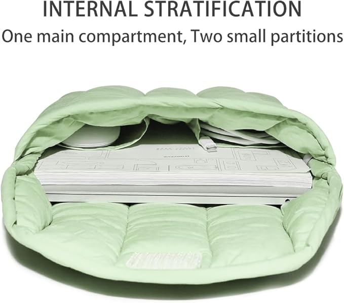 Puffy Laptop Sleeve 15-16 Inch Mint Green, Protective Carrying Case for Men and Women, Cute Case Bag Compatible with 15 Inch and 16 Inch Laptops, for MacBook Air M2 M1, Asus/Dell Xps/Lenovo in Cover
