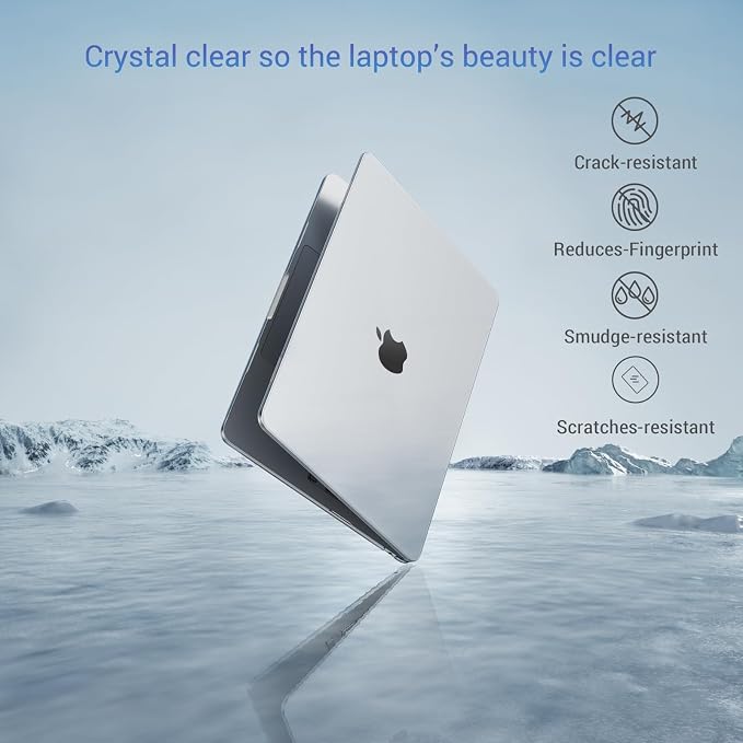 MOSISO Compatible with MacBook Air 13 inch Case M5 2026 M4 2025 M3 M2 2024-2022 A3449 A3240 A3113 A2681, Hard Shell&Keyboard Cover&Screen Film&Type C for MacBook Air 13.6 inch Case, Crystal Clear
