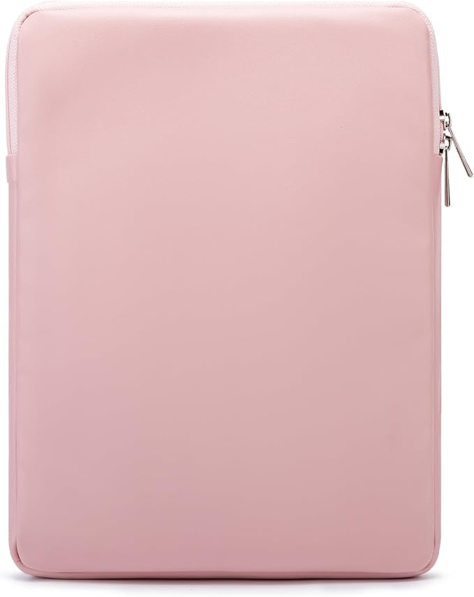 Kinmac 360° Protective Vertical Laptop Sleeve Case Cover Bag (Pink Flower PU, 12.5 inch-13.3 inch)