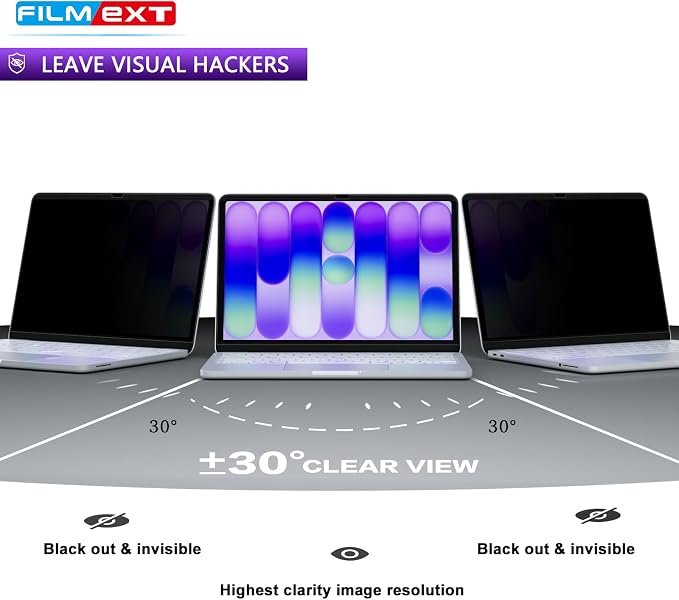FILMEXT Magnetic Privacy Screen for Macbook Neo 13 inch (2026 Release, A18 Pro), Removable Anti Blue Light Anti Spy Filter Laptop Screen Protector for Mac 13in A3404 A3449