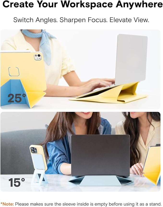 MOFT Laptop Carry Sleeve, 2-in-1 Laptop Bag & Stand for 13" MacBook Air/Pro, MacBook Neo & Dell/HP/Lenovo, Stylish Slim Computer Sleeve Bag with Expandable Storage for Computer Accessories, Seafoam